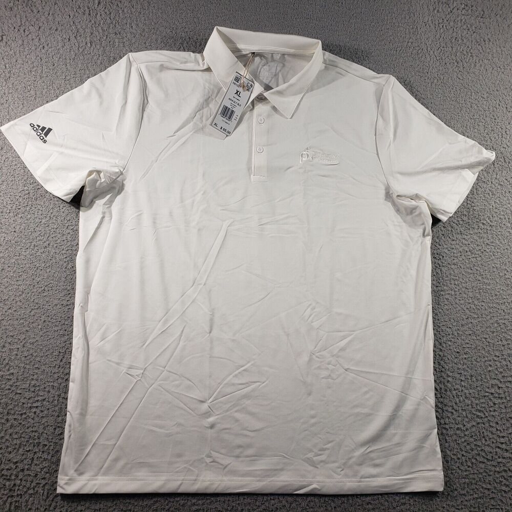Adidas Shirt Men's XL White Short Sleeve Polo Golf Primegreen Pathway Stretch